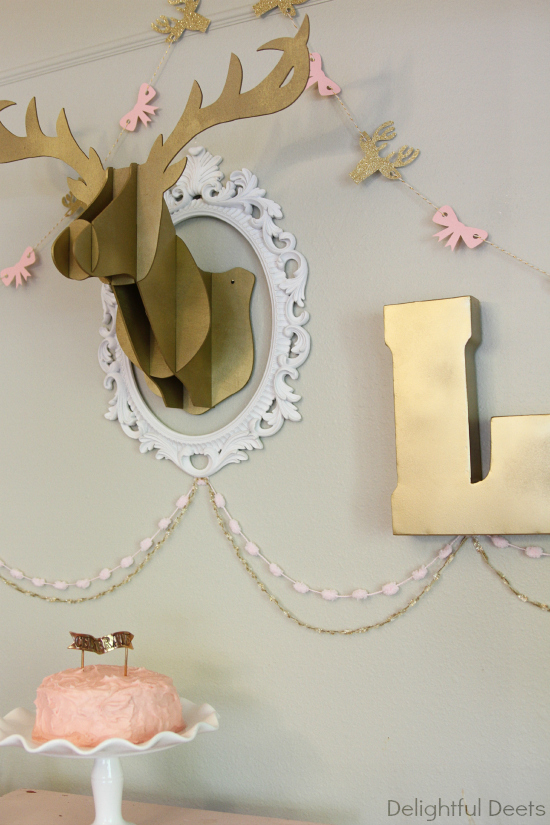 gold white and pink deer party - Gold, White, & Pink Deer Birthday Party by Utah lifestyle blogger By Jen Rose