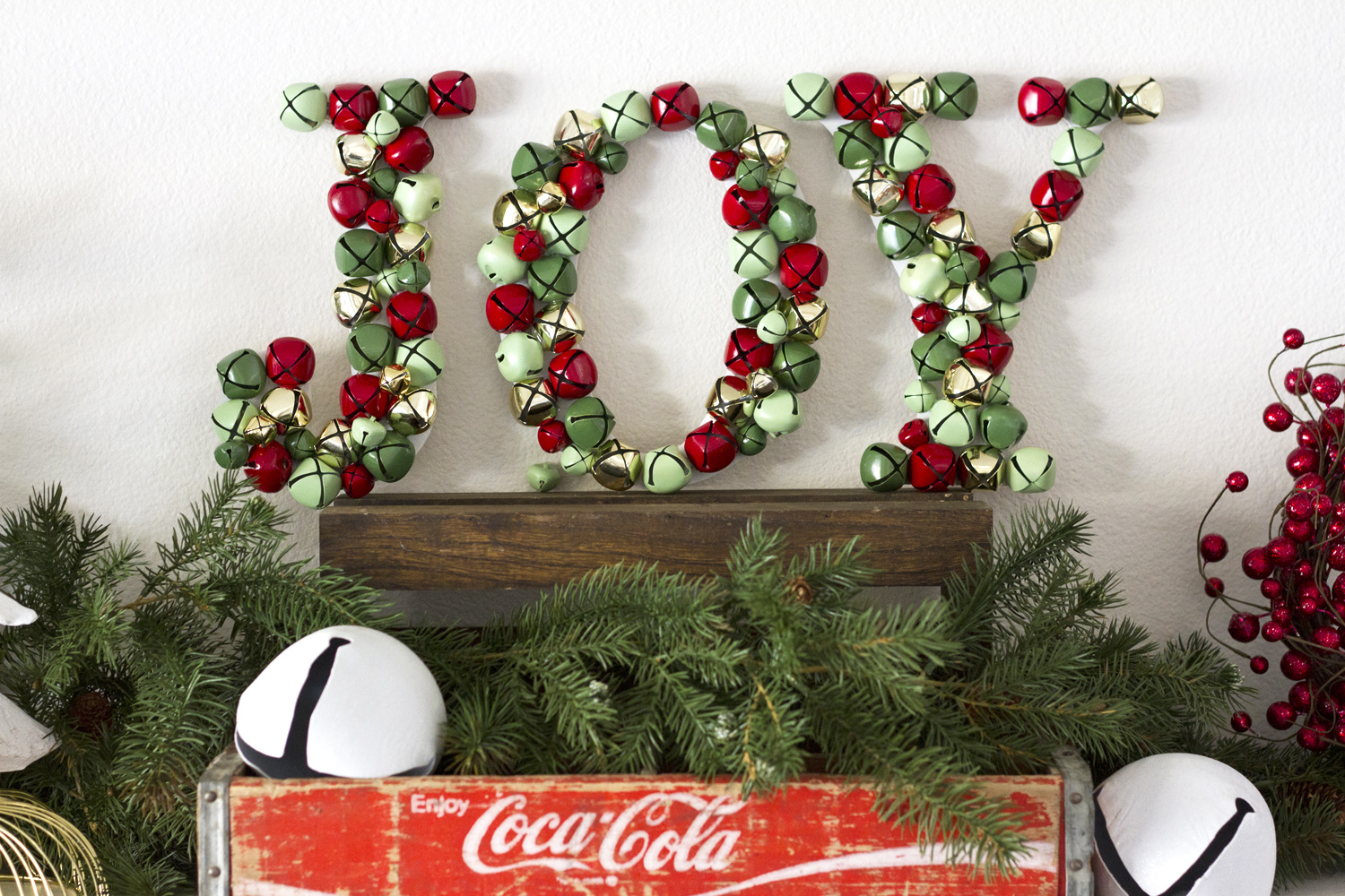 Festive Jingle Bell JOY Letters Decorations featured by Utah lifestyle blog, By Jen Rose