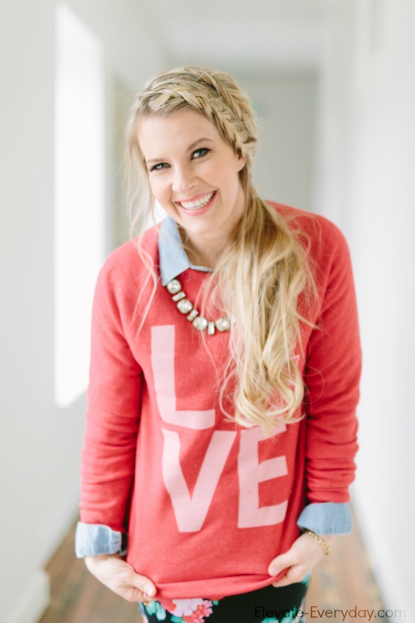 denim shirt and floral skirt