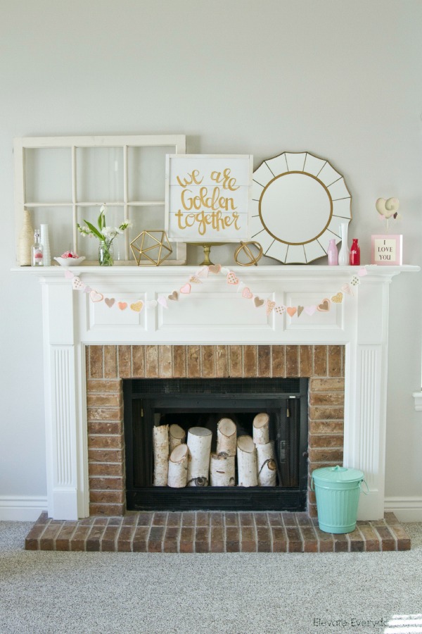 Valentine's Day Mantle with Salty Bison & Aidie's Hideaway by Utah lifestyle blogger By Jen Rose