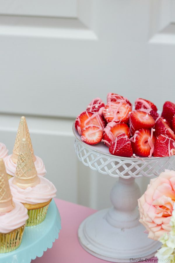 frosted strawberries - Unicorn Birthday Party by Utah mom blogger By Jen Rose