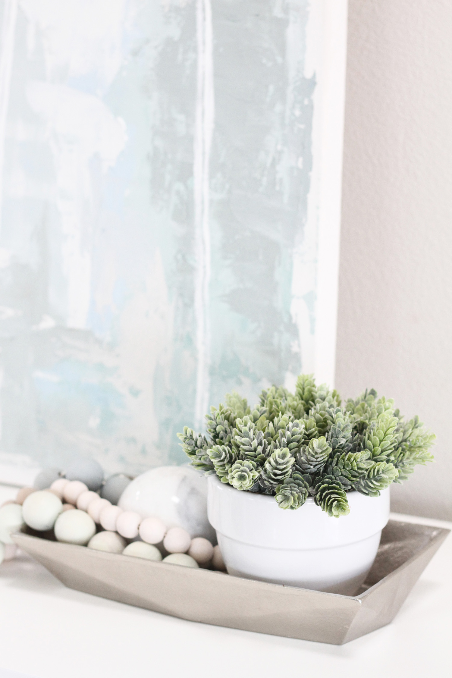 White Entryway Table by Utah lifestyle blogger By Jen Rose