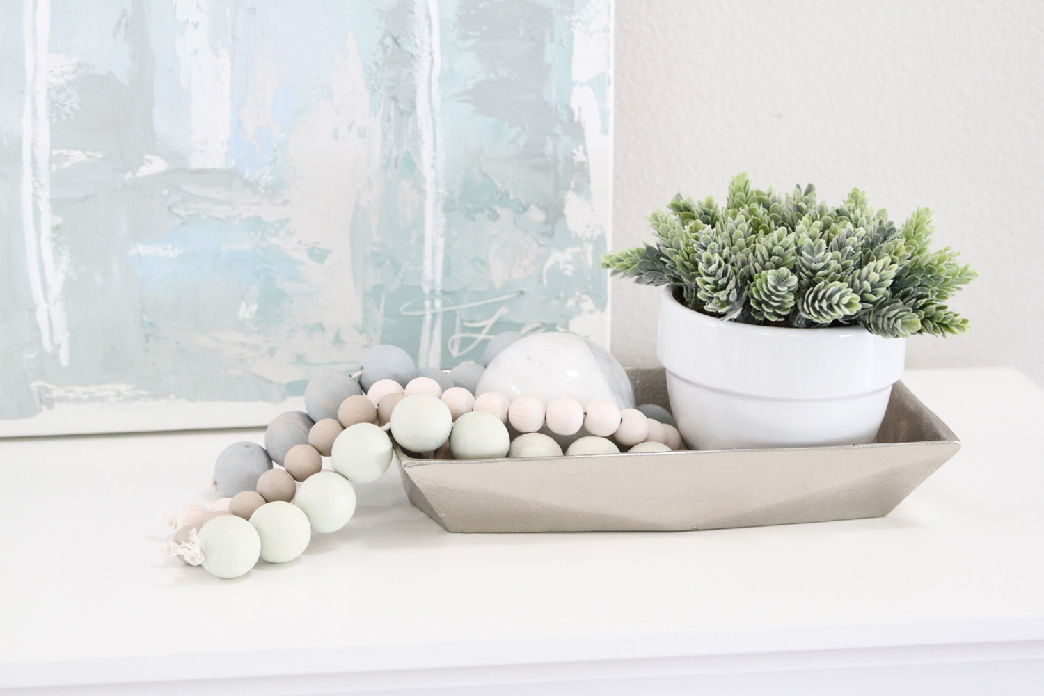 White Entryway Table by Utah lifestyle blogger By Jen Rose