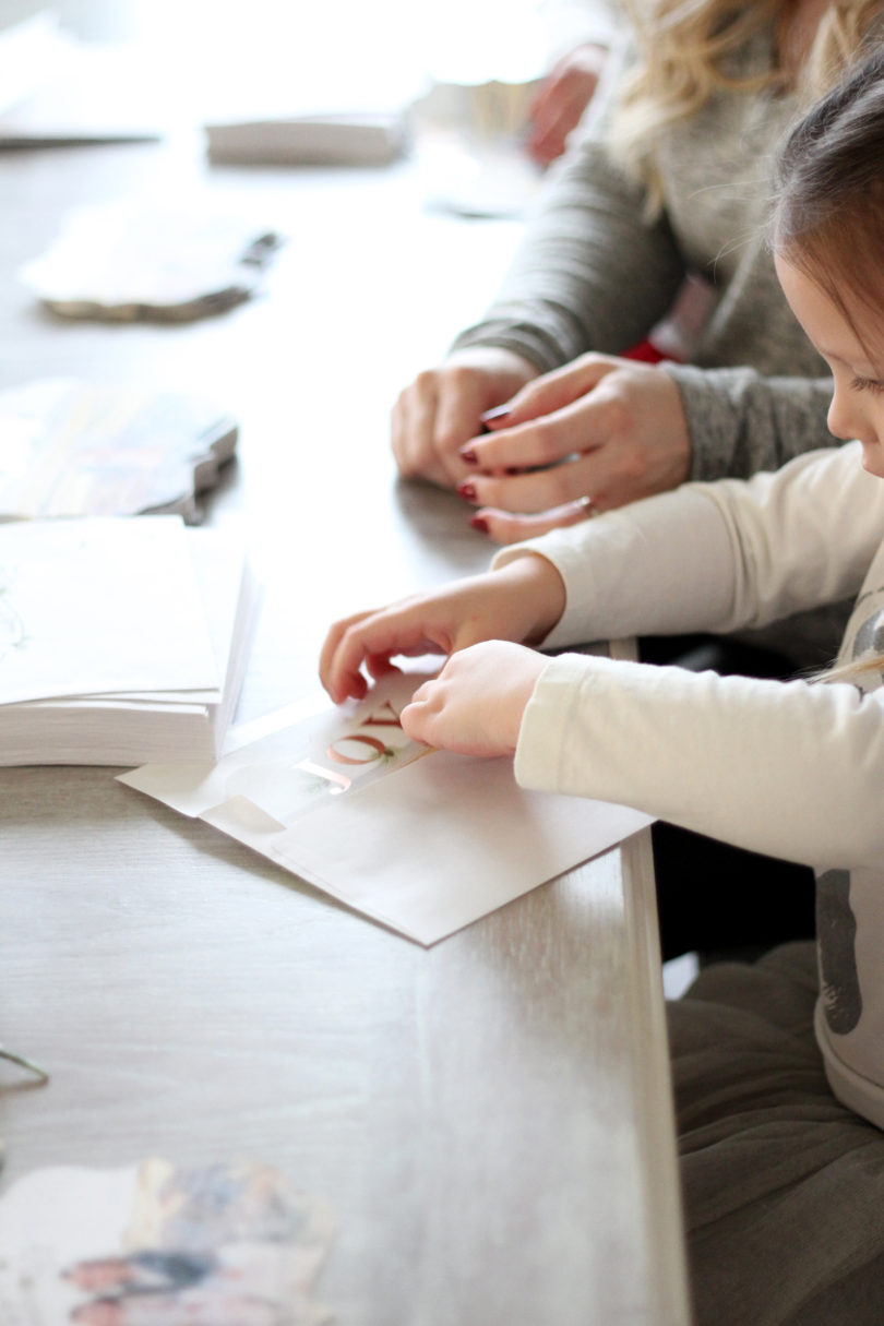 stuffing Christmas cards