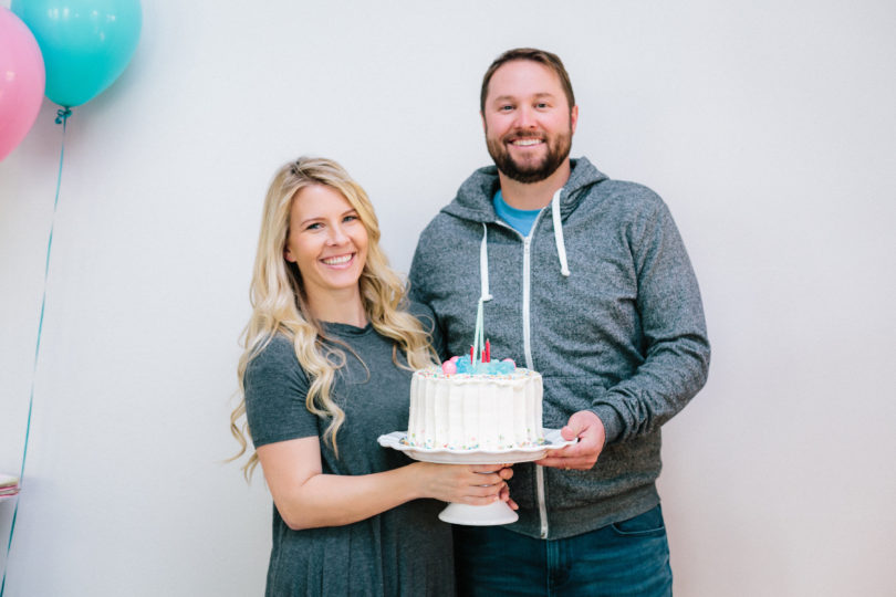 Simple cake for a gender reveal party. - Gender Reveal Party Ideas by Utah mom blogger By Jen Rose