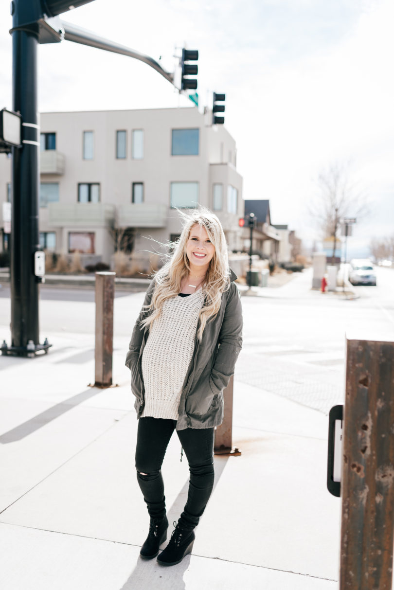 Layering a Cable Knit Sweater