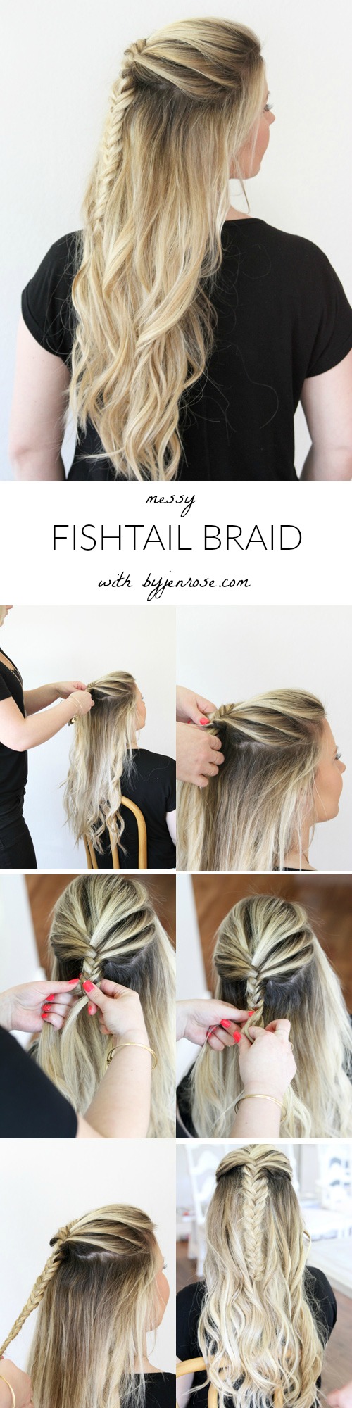 Messy Fishtail Braid Tutorial by Utah style blogger By Jen Rose