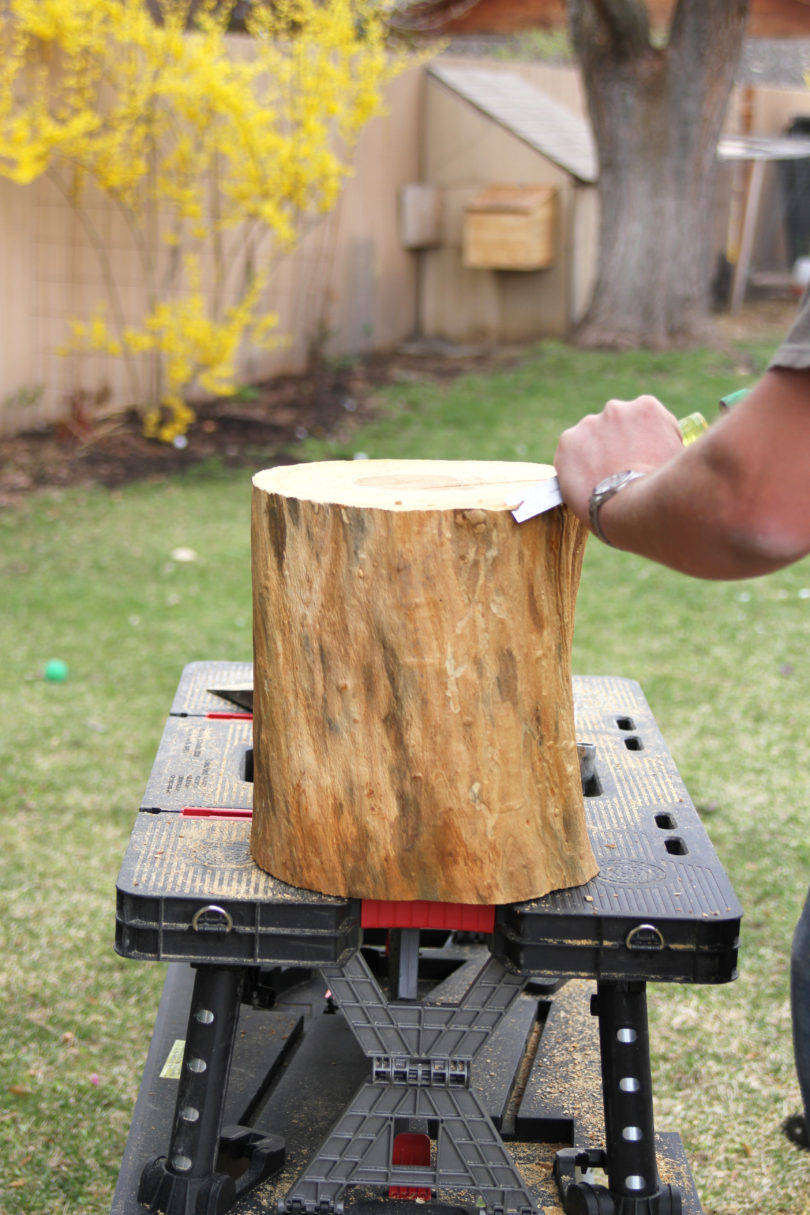 DIY Wooden Stump Table by Utah style blogger By Jen Rose